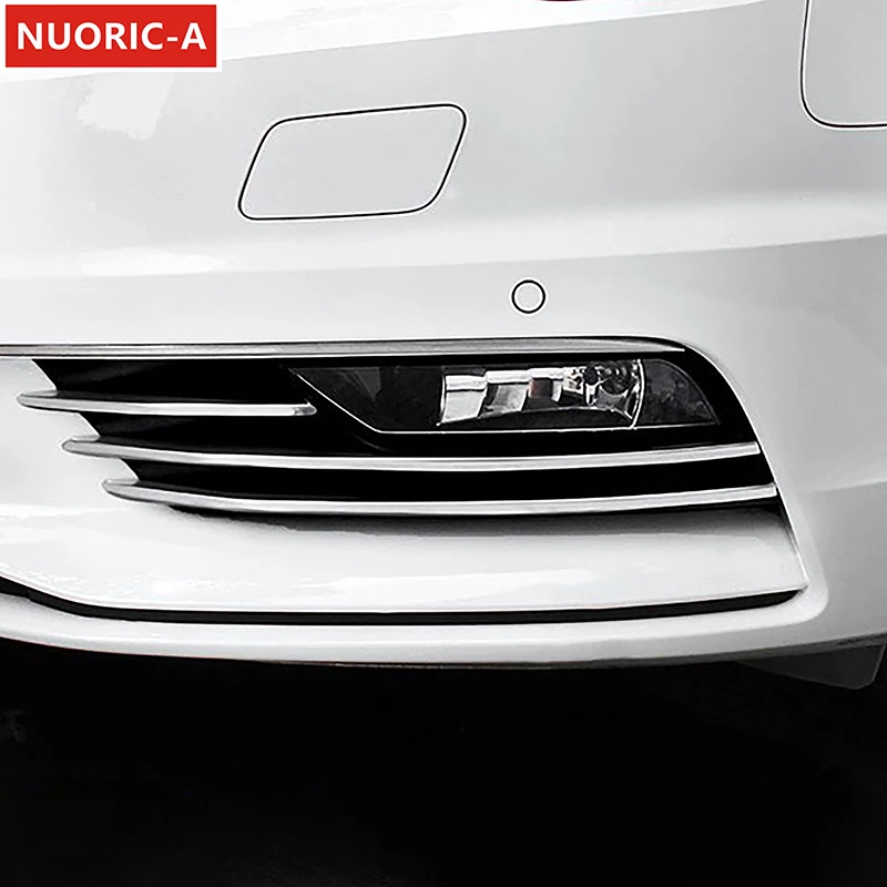 

Для Audi A3 седан 2014-16 Стайлинг автомобиля передний бампер противотуманная фара решетка декоративные полоски из нержавеющей стали внешние аксессуары наклейка
