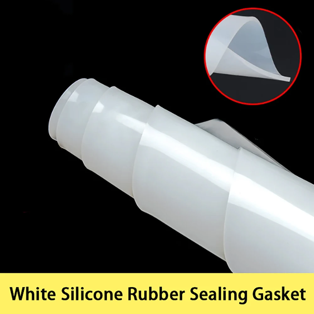 1Pcs L=500mm White Silicone Rubber Sheet Anti Slip Sealing Gasket Industrial Processing Shock Absorber DIY Silicone Parts