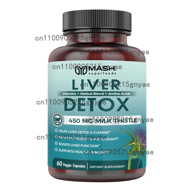 Liver Repair Supplement | 21 in 1 Milk Thistle Formula Comprehensive Liver Health Support | Pure Vegetarian, 60 Capsules