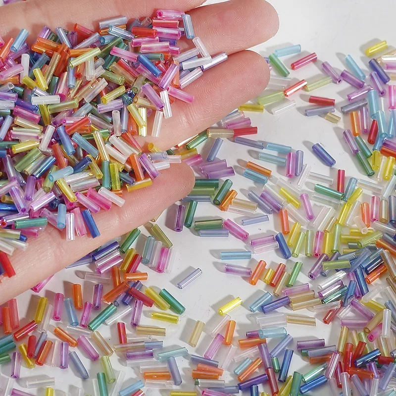 

2x7mm 600pcs/lot Rice Shaped Crystal Beads Tube Glass Seed Beads Loose Spacer Beads For DIY Jewelry Making Accessories
