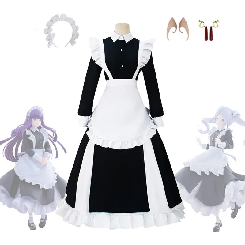 

Halloween Costume Frieren: Beyond Journey's End Frieren Cosplay Maid Dress Fern Anime Expo Maid Outfit Cosplayer Maid Costumes