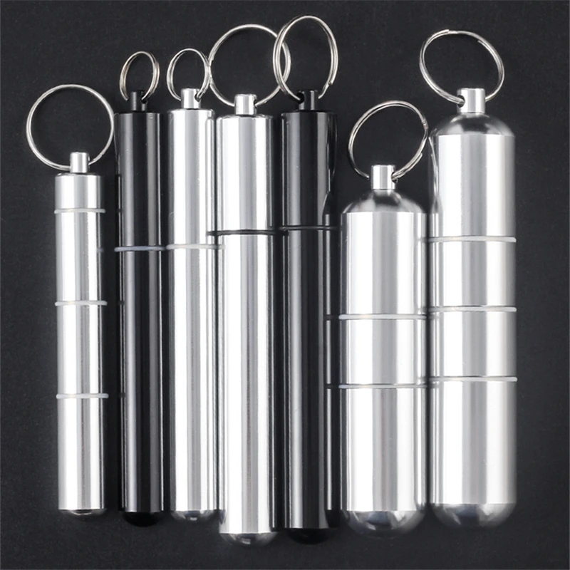 Silver Aluminum Alloy Cigarette Box Waterproof Cigarete Case Pill Toothpick Capsule Cigarette Accessory Mens Gift Gadgets