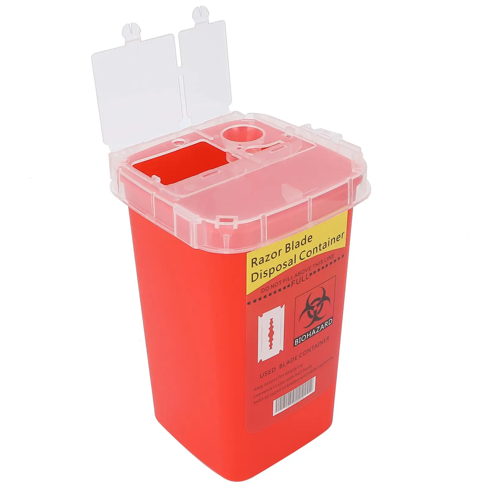 Multi-Function Disposal Container for Tattoo Blades, Needle Syringes, Curly Hair - Barber Trash Storage Box