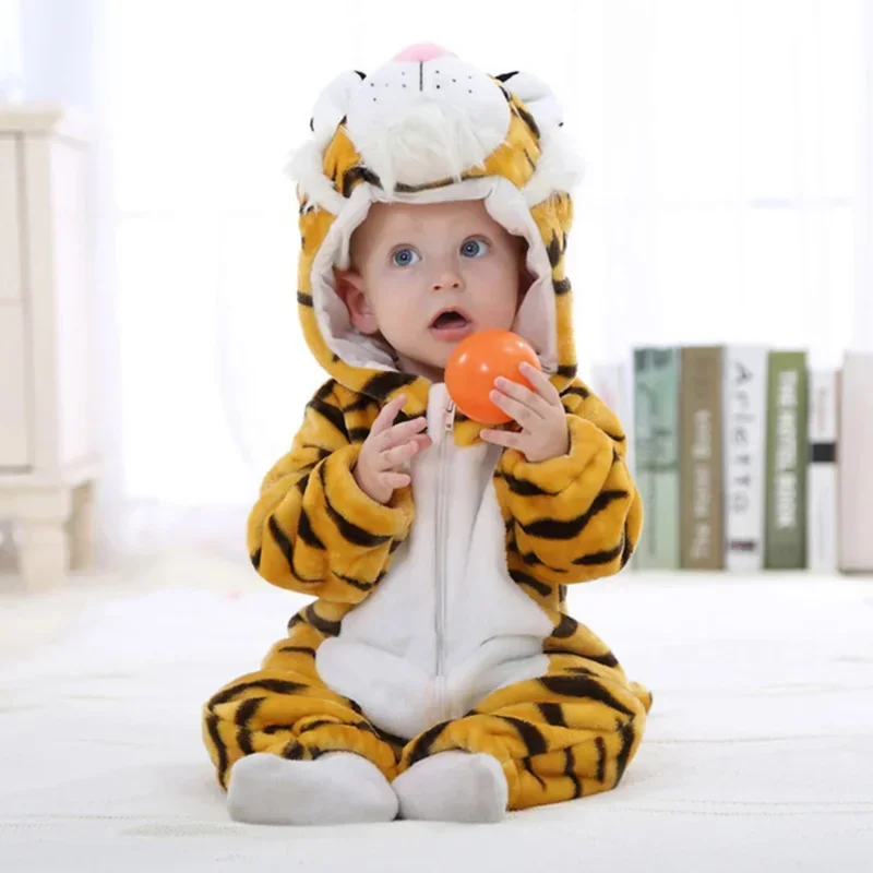 AA Cosjie Kigurumis Clothes Boy Girl Romper Animal Tigers Infant Rompers Onesie Soft Warm Baby Clothing Cosplay k 2025 New