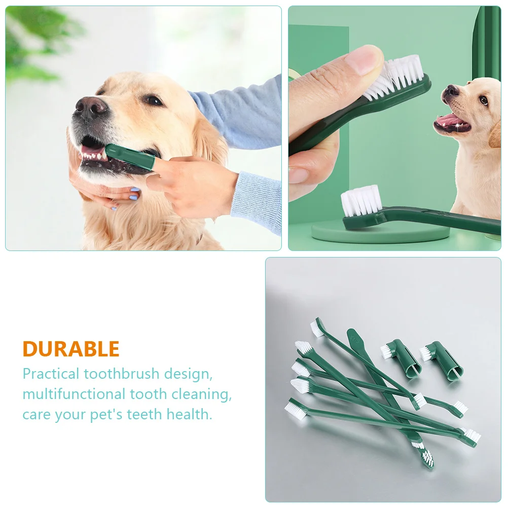 

1 set 1 Set Teeth Cleaning Kit Puppy Toothbrush Set Pet Finger Brush Dual-Sided For Cats Dogs Oral Pets Toothbrush Care Tool