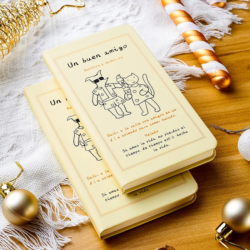 Minimally Designed Cartoon Notebook For New Year Gift Customization And A Portable Notebook For Students' Daily Plans