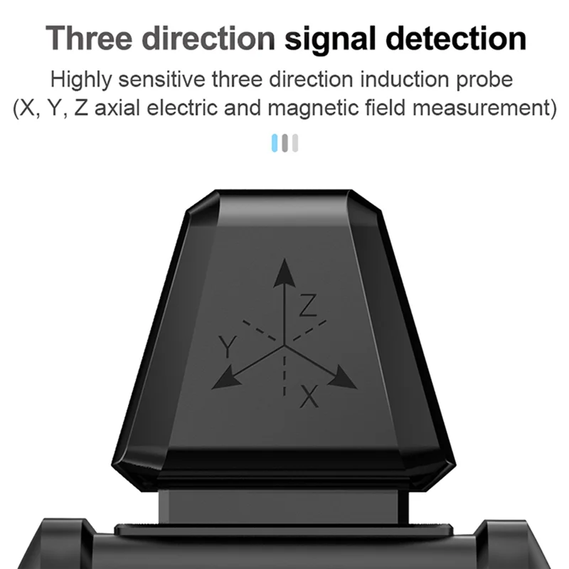 ABKI-MESTEK Przenośny detektor promieniowania elektromagnetycznego Tester temperatury i wilgotności w gospodarstwie domowym Cyfrowy detektor z kolorowym wyświetlaczem, Du
