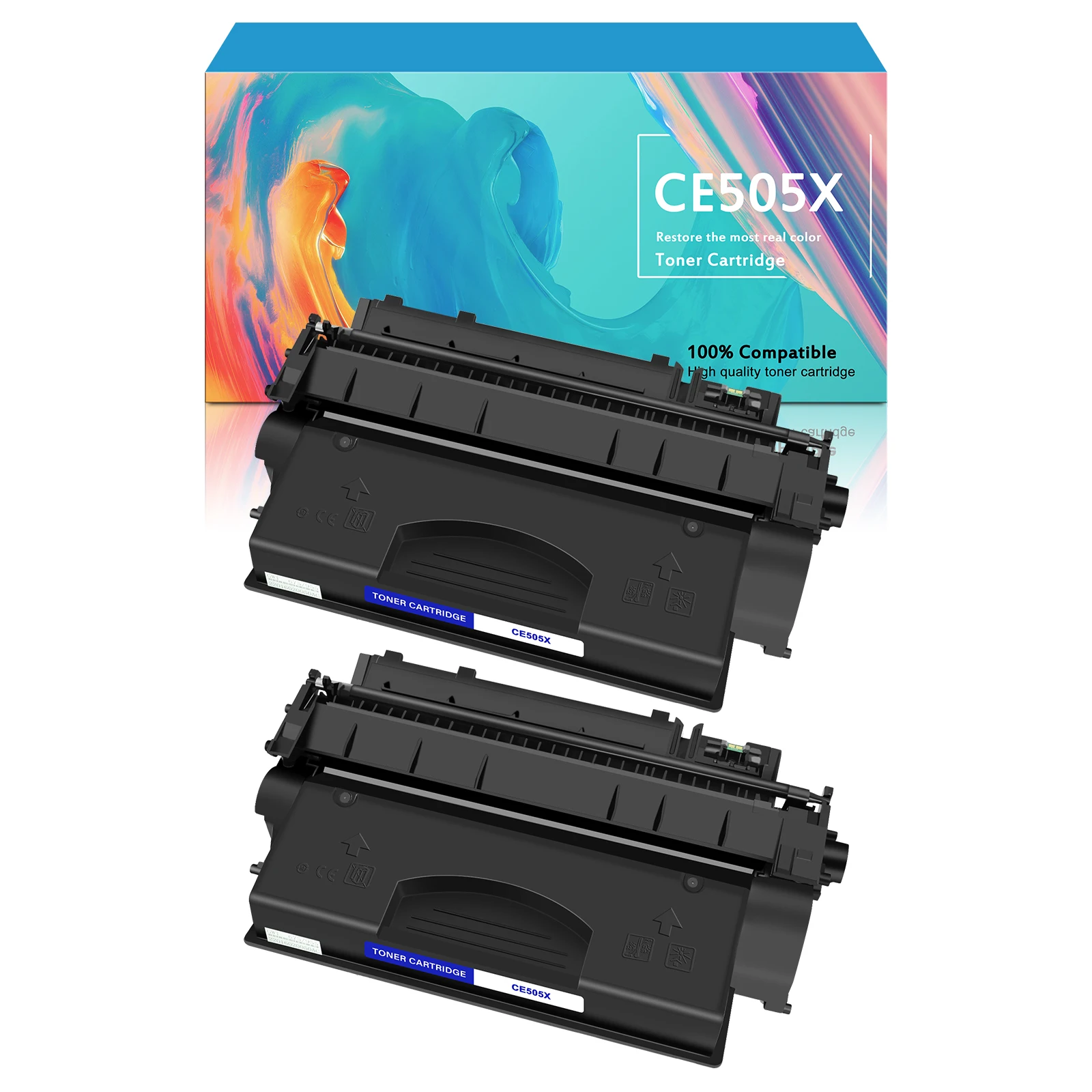 Greencycle 1/2PK CE505X 05X High Yield Black Toner Cartridge  Compatible for Laserjet P2050 P2055 P2055d P2055x Series Printer