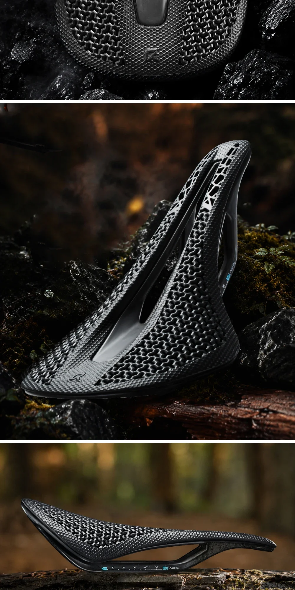 2026 RYET K106S 3D-gedruckter/VCM Carbon Fahrradsattel 168g Ultraleicht T800 Schienen MTB Rennrad Gravel 240*145mm Fahrradsitz Fahrradteile – Detail 10