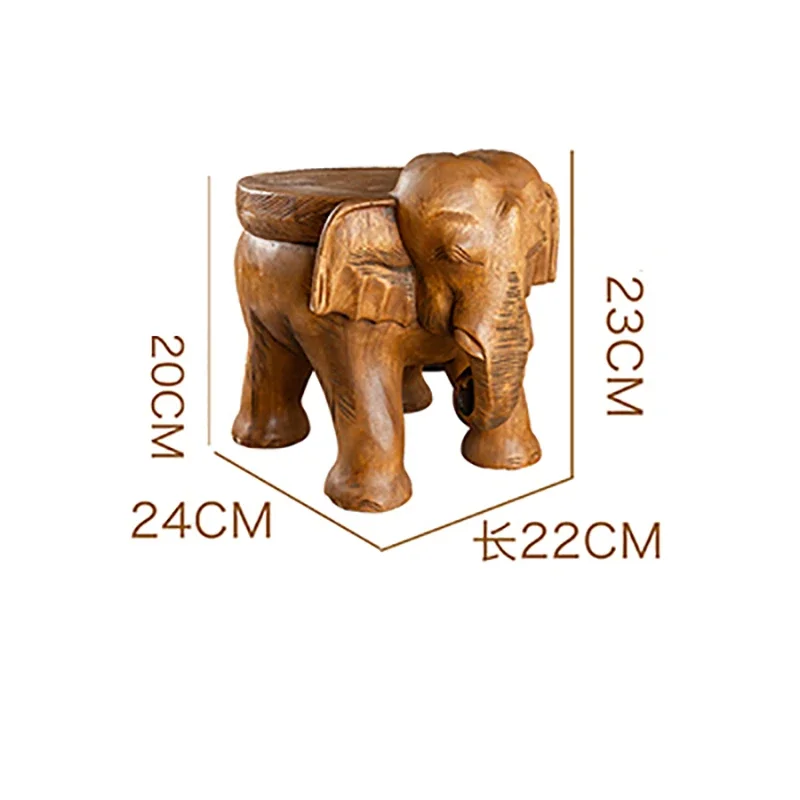 Southeast Asia Style Elephant Stool Solid Wood Round Stools Household Ottoman Flower Rack Bench Muebles Multifuncionales