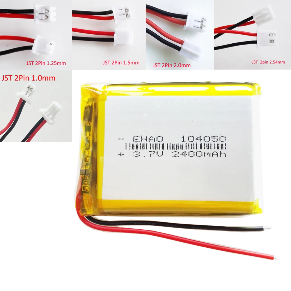 3.7V 2400mAh 104050 Li-Polymer Li-Po Rechargeable Battery For Speaker Remote Control PSP Power Bank Tablet PC PAD Camera GPS MID
