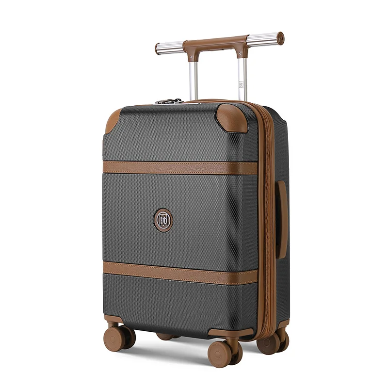 

New Retro Travel Luggage on Wheels Expandable 29 inch Trolley Case Dual Charging Ports Scratch Resistant Suitcase Trip Cabin
