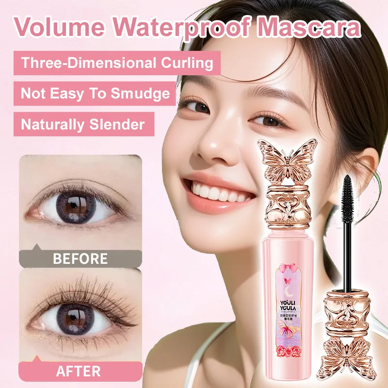 Waterproof Volumizing Mascara Lengthening Curling 3D Brush Quick-Drying Smudge-Proof Long Lasting Natural Look Makeup Cosmetics