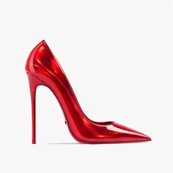 HLTINO new red bottom shoes bright high heel for women party ladies super sexy single shoes summer spring autumn genuine leather