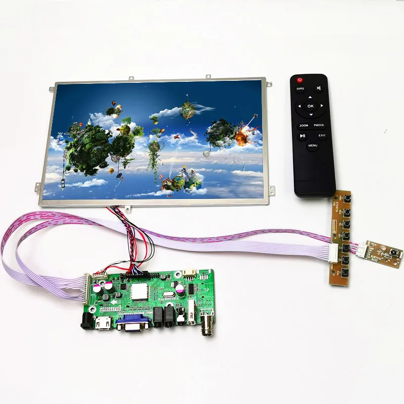 

10.1" IPS LCD Car monitor Display Module Kit HDMI-compatible USB VGA AV BNC Reversing Priority Function Monitoring equipment