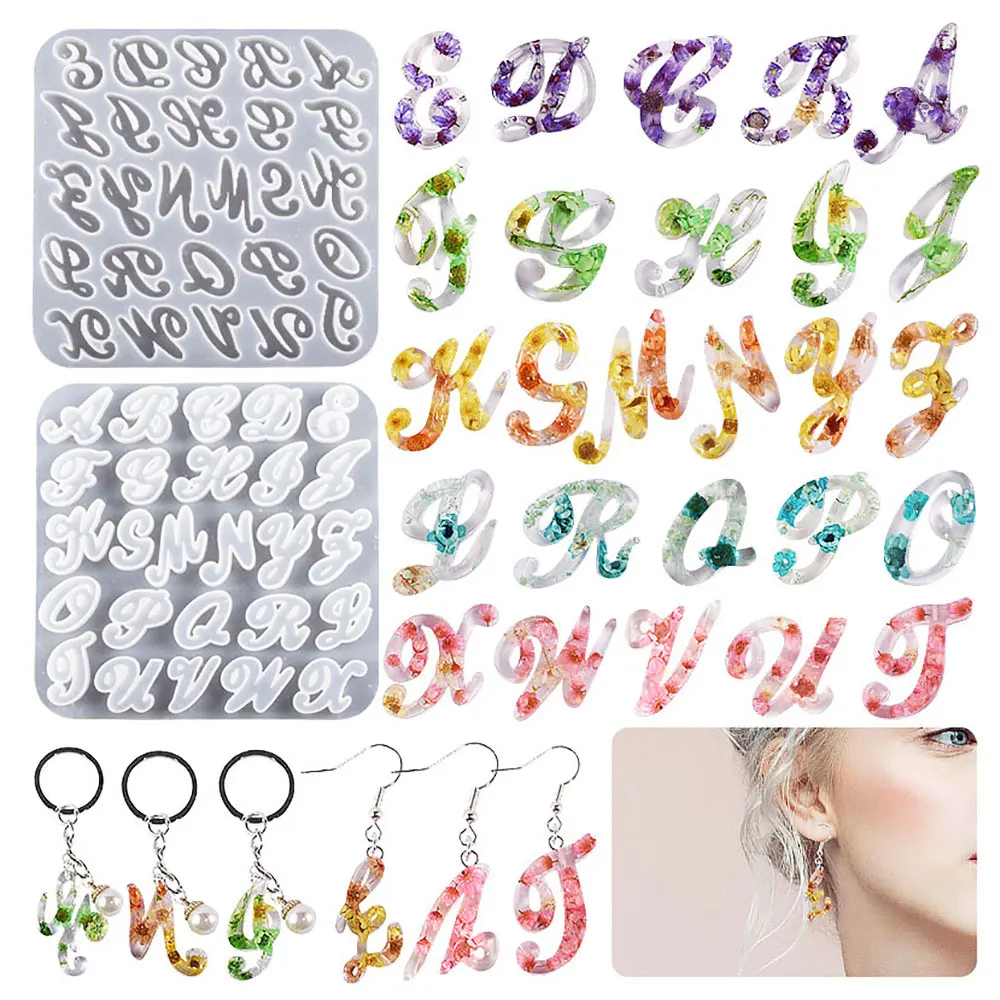 For Fun Irregular English Letters Silicone Mold DIY Lowercase Letter Pendant Decoration Resin Molds Alphabet Earring Keychain