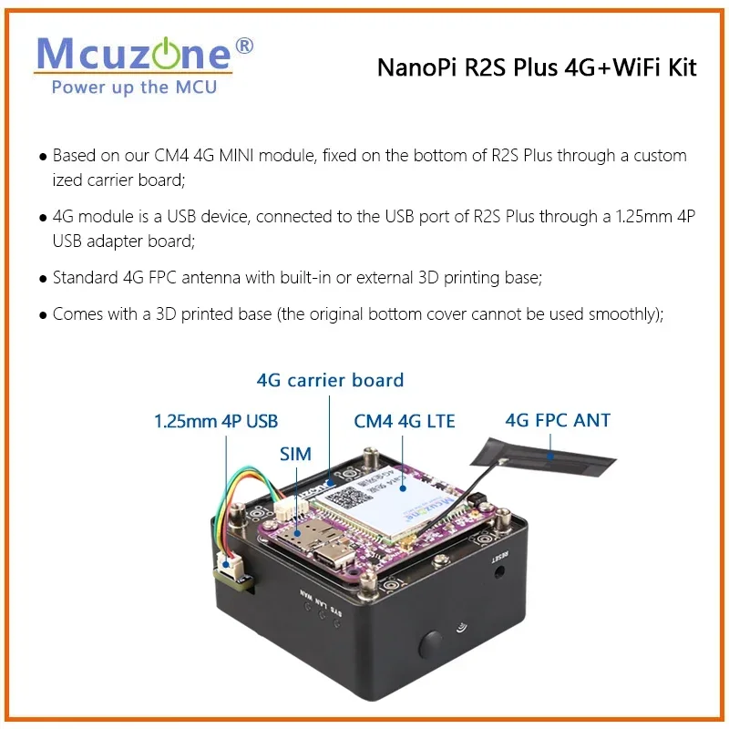 NanoPi R2S Plus 4G and WiFi Kit RK3328 openwrt Ubuntu 1GB DDR and 32G eMMC