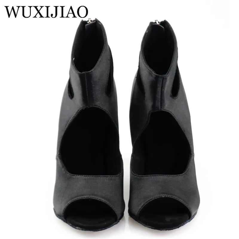 WUXIJIAO Damen Dance Stiefel High Heels Damen Komfort Satin Ballsaal Latin Dance Schuhe Mädchen Latin Dance Schuhe