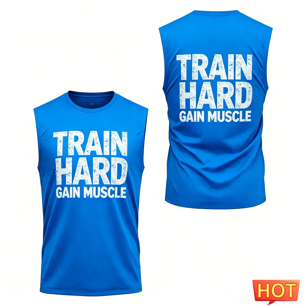 

Summer letter Men's Sleeveless T-shirt fitness vest quick-dry men t-shirts and tank tops Gym cheap men top tank clothes for man