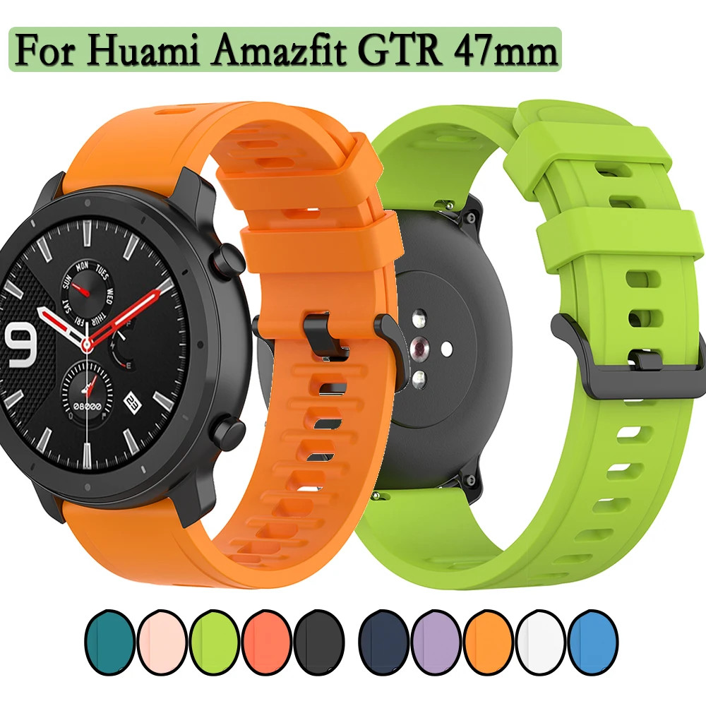 New 22mm Silicone strap Wristband For Huami amazfit GTR 47mm pace stratos smart watch sport band Replacement Bracelet watchband