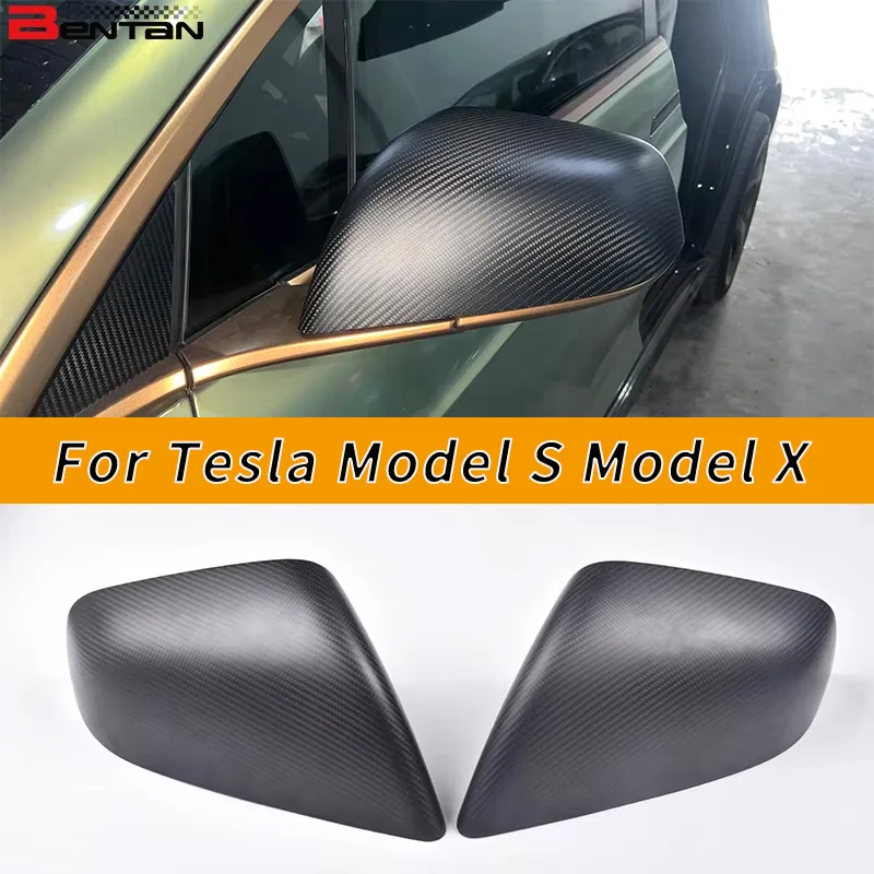 

Automobile exterior accessories carbon fiber side rearview mirror cover beautifier is suitable for Tesla Modelo X S 2016-2020