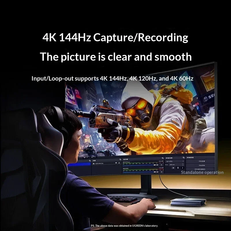 UGREEN 35871 HDMI Video Capture Card UG701 HDMI 2.1 4K 144Hz Capture Loop Out USB 3.2 Gen2 10Gbps RGB OBS Game Live Streaming