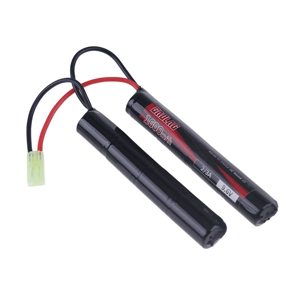 8S motylkowy NunChuck NIMH 2/3A 9.6v 1600mAh akumulator ze złączem Mini Tamiya do pistoletów Airsoft MP5 M4 G36C M110 SR25 M249