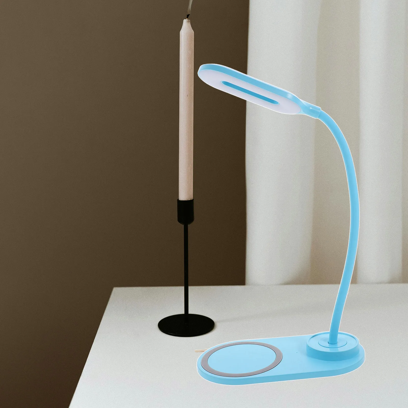 LED السماء الزرقاء لاصق اللمس الاستشعار حماية العين ضوء الليل المحمولة USB مصباح طاولة قابلة للشحن للطلاب مكتب المنزل #4