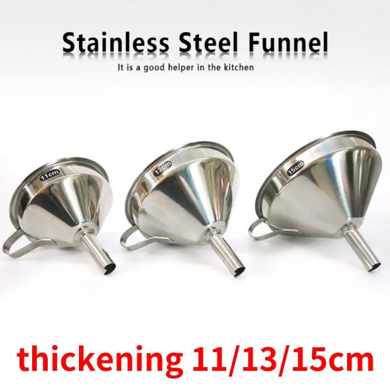 Stainless Steel Funnel Kitchen Oil Liquid Funnel Metal Funnel with Detachable Filter Wide Mouth Funnel for Canning Kitchen Tools