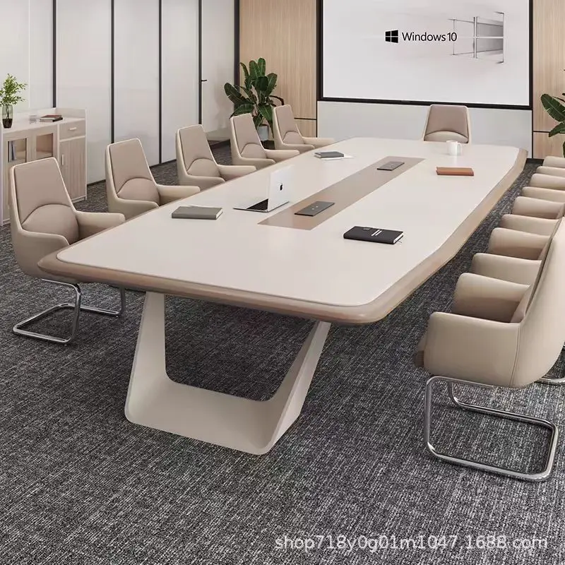 Painted conference table Long table Simple modern conference room Training negotiation Light luxury reception