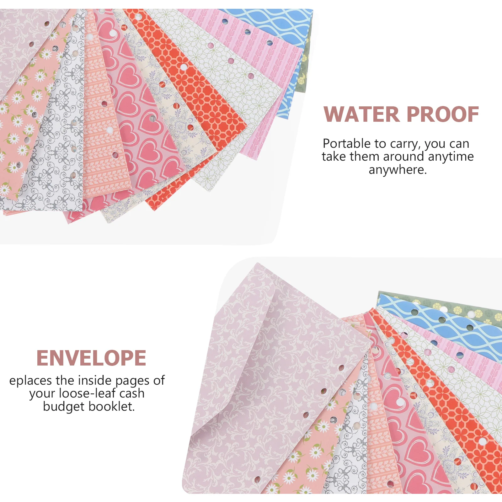 مجموعة واحدة من المغلفات النقدية المحمولة الصغيرة الحجم أداة الإدارة المالية تتضمن نفقات أوراق الميزانية ذات الأوراق السائبة #2