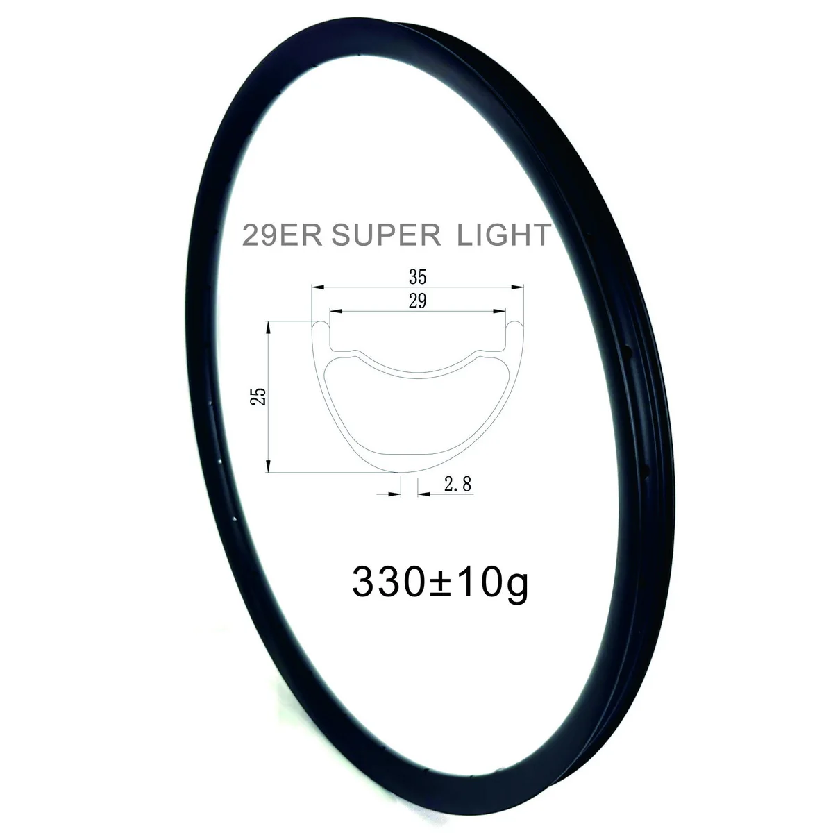 

29ER Super Light Mountain Bicycle Carbon Rims Asymmetrical 35MM 33MM External width XC MTB Rims T800