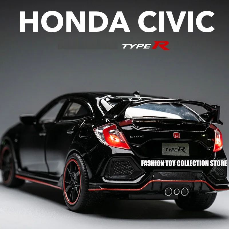 1: 32 CIVIC TYPE R Fast&Furious Alloy Car Model Diecasts Toy With Sound and Light Vehicles Decoration Toys For Kids Gift