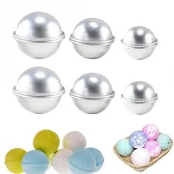 6PCS DIY Spa Tool Accessories Mini Aluminum Alloy Shallow Semicircle Bath Bomb Salt Ball Metal Mold 3D Sphere Shape 3 Size