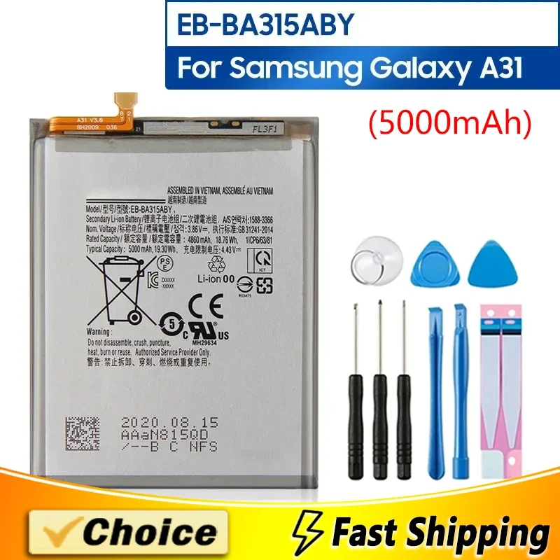 

EB-BA315ABY,Brand New Replacement Phone Batatery,For Samsung Galaxy A31 2020 Edition A32, 5000mAh