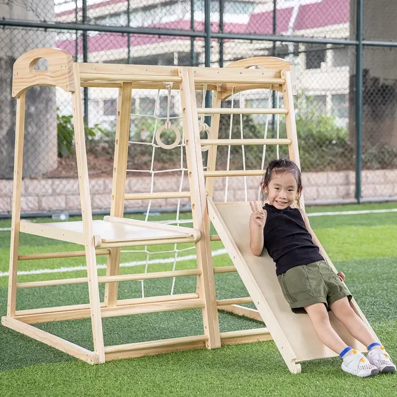 Wooden Climbing Frame Playground Outdoor Games for Kids Indoor Playground Equipment Workout Equipments Balance Training