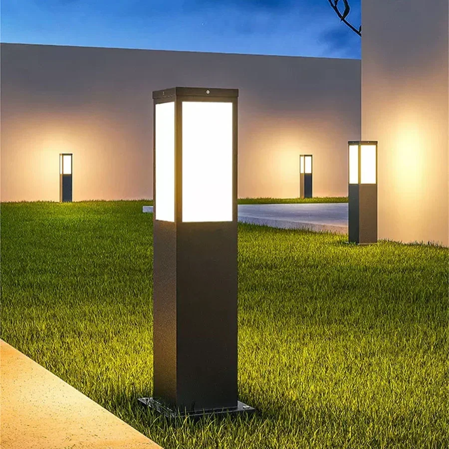 Imagem -04 - Thrisdar- Impermeável Led Lawn Luz ao ar Livre Jardim Post Luz Villa Paisagem Caminho Bollard Luz 60cm E27 Aço Inoxidável