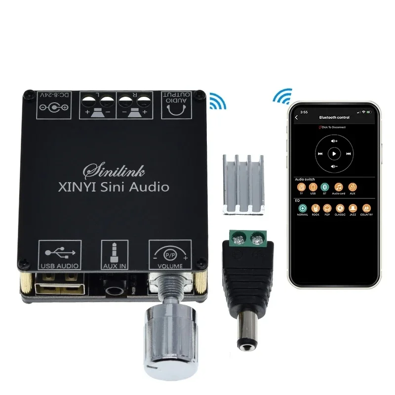 XY-C50L MINI 50Wx2 Bluetooth 5.0 Wireless Audio Digital Power amplifier Stereo board Bluetooth Amp Amplificador 3.5MM USB APP