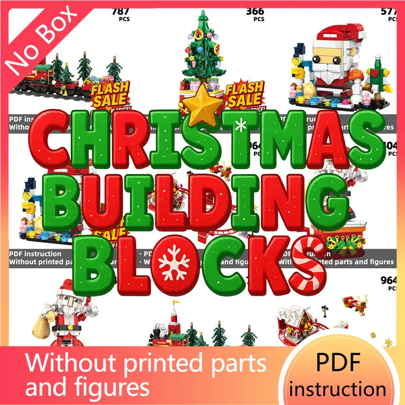 From 366 to 964 PCS - 2025 Christmas Building Blocks Variety Sets with Santa, Train, Tree & More