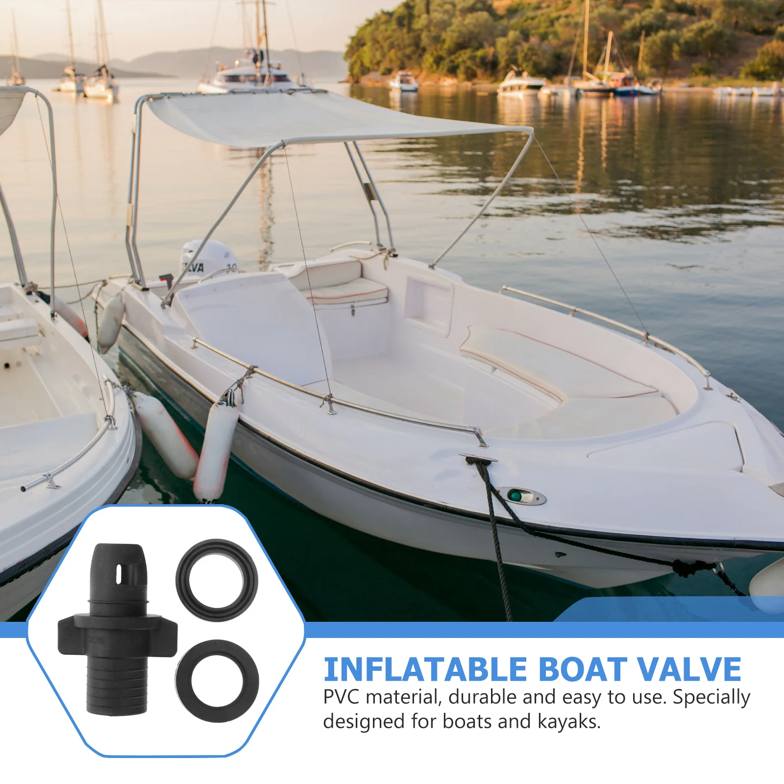 

2Pcs PVC Leakproof Air Valve Connector Black Durable Boat Kayak Pump Adapter Strong Sealing Portable Inflatable Accessory