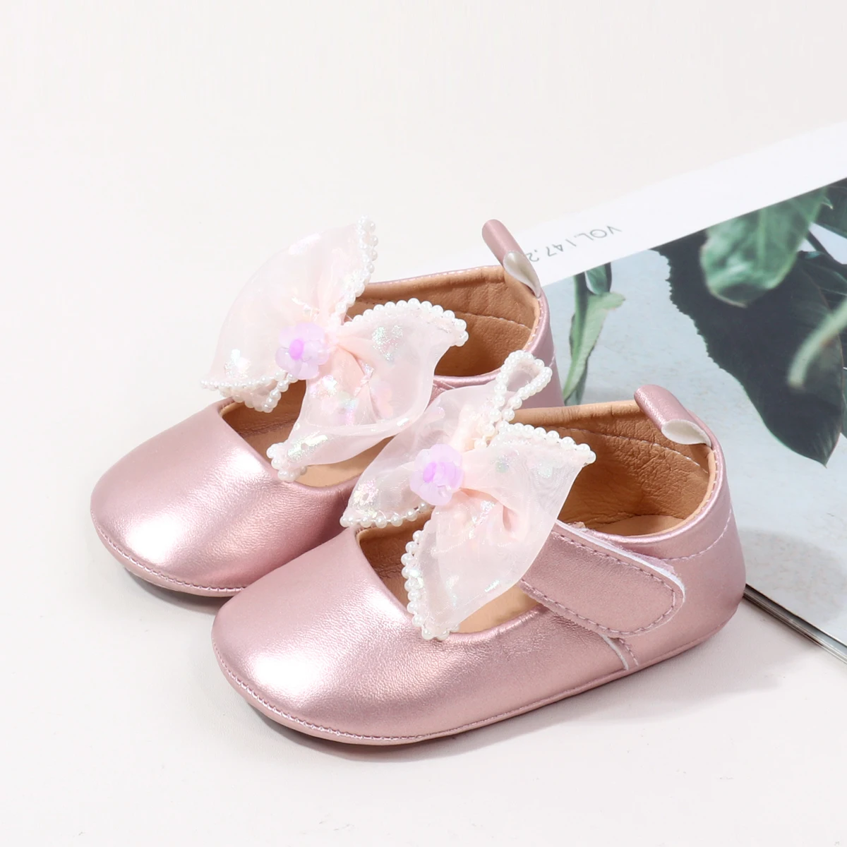 أحذية جلدية جديدة غير لامعة للربيع والخريف أحذية فردية مع ربطات عنق على شكل أميرة للأطفال الذين يتعلمون حذاء المشي #5