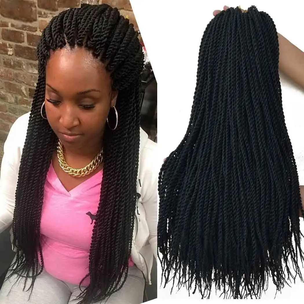 

Box Braid Crochet Hair 18 Inch Crochet Box Braids Pre Looped Crochet Braids for Women Soft Medium Size Braided Hair Extension