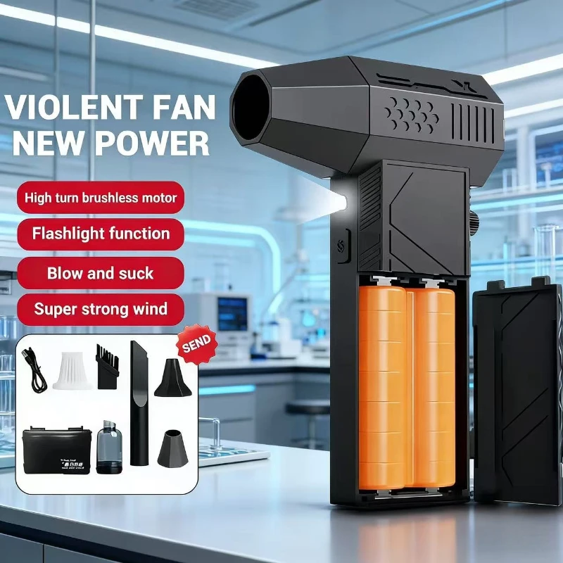 

C6 Violent Fan 990000RPM Бесщеточный двигатель со светодиодной подсветкой 8000 мАч с зарядным дисплеем Вентилятор Портативный пылесос Автомобильный сухой 6