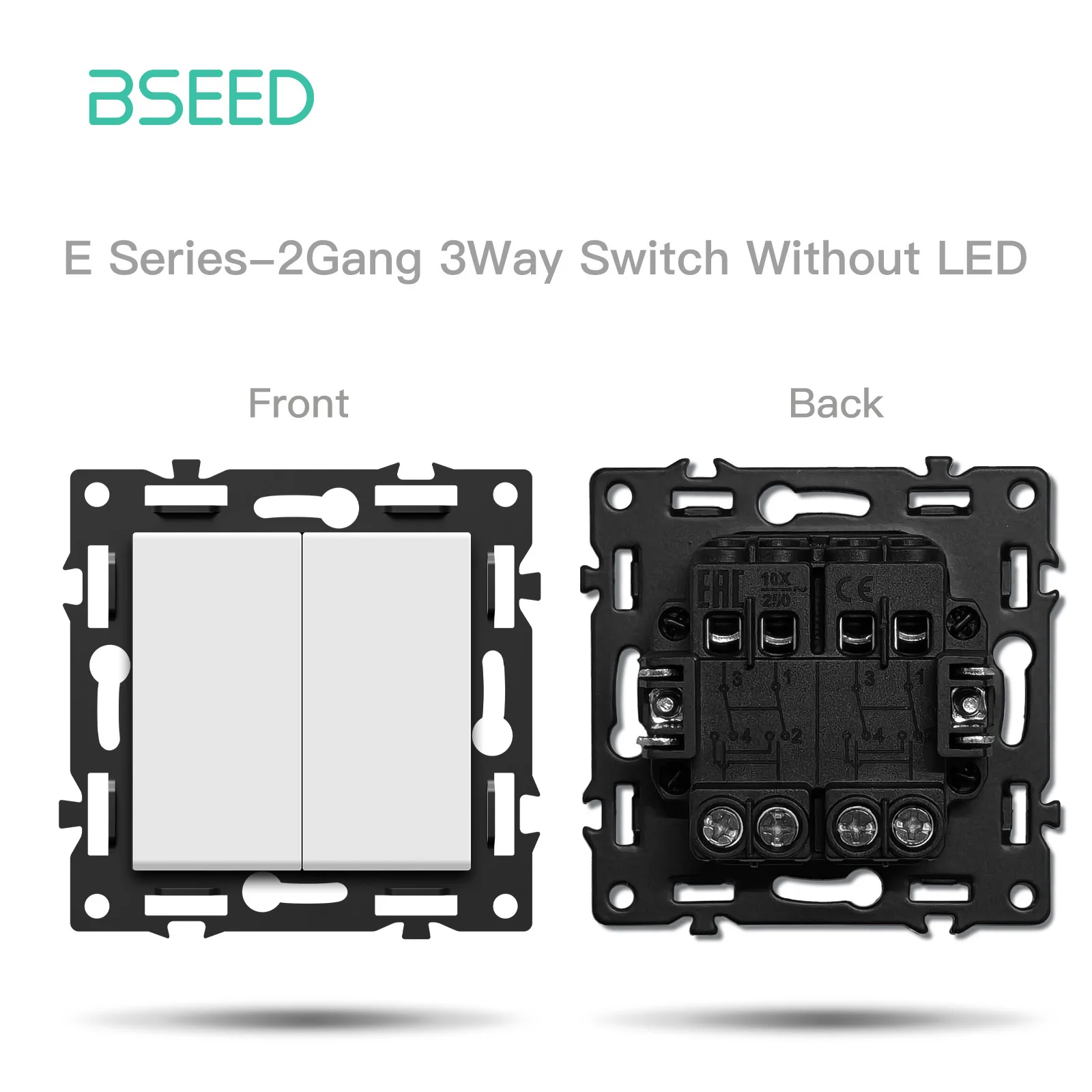 BSEED 1/2/3-fach Schaltermodule E-Serie 86mm Drucktastenschalter mit Anzeigeleuchte DIY Kombinations-Wandsteckdosen
