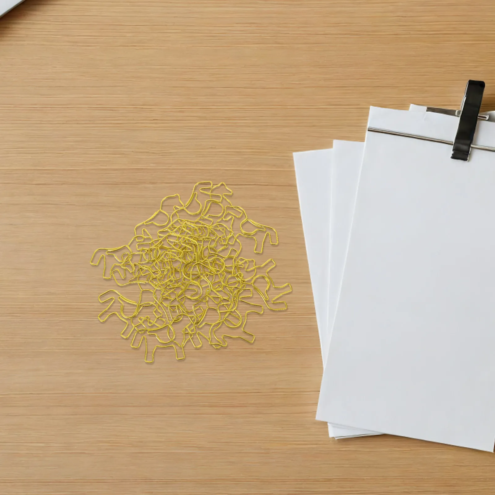 

30Pcs Horse Shaped Paper Clips Mini Gold Metal Paperclips for Document Organization Greeting Cards Scrapbooks Classy Decorative