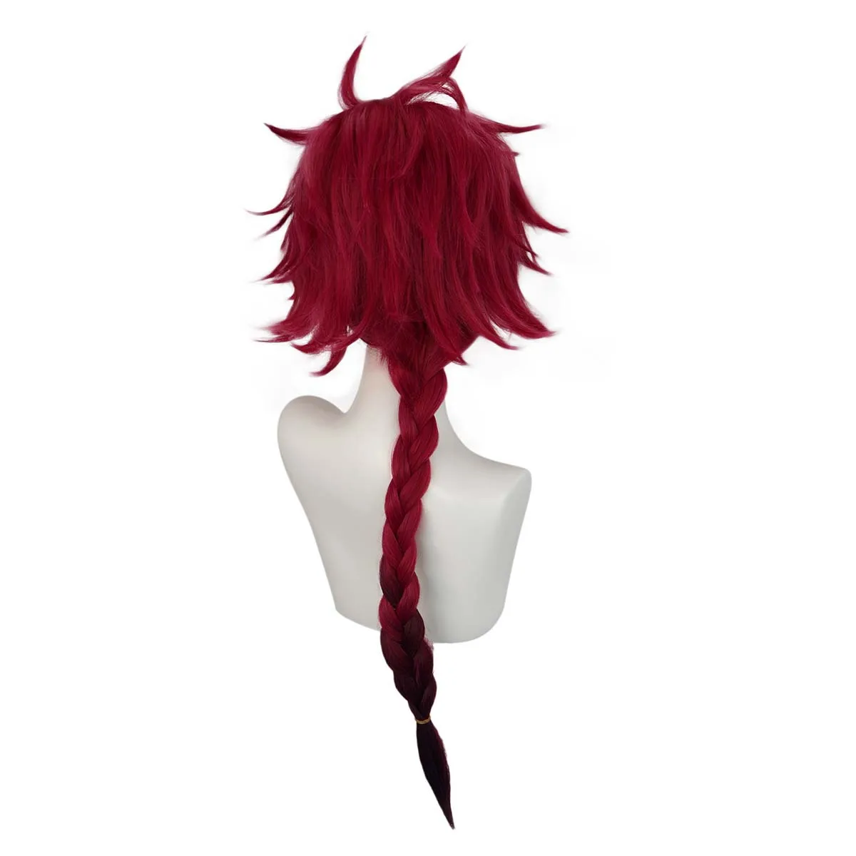 Men Halloween Roleplay Anime Link Click Cosplay Prop Vein Long Wine Red Braid Hair Wig