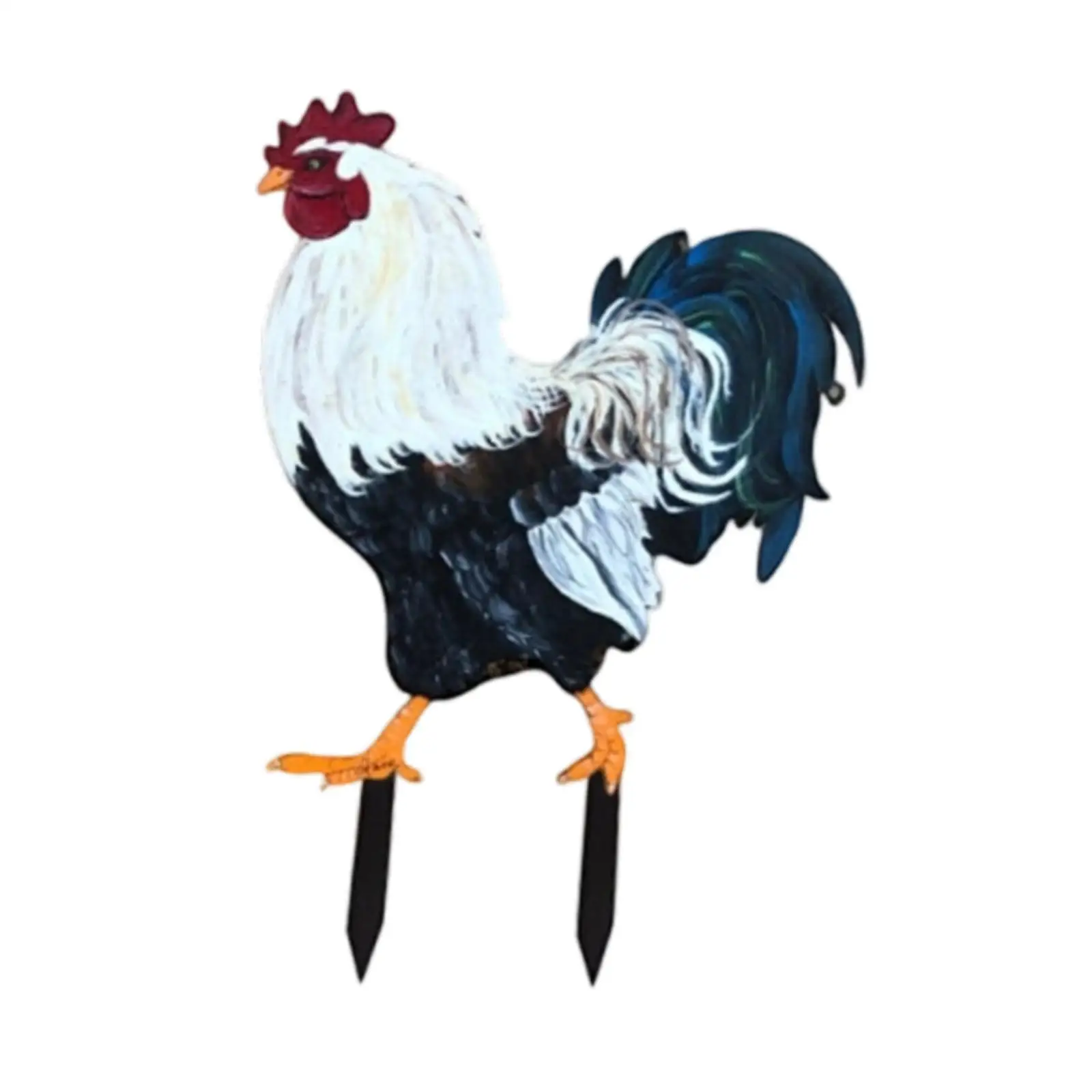 

Rooster Garden Stake Yard Art Yard Art Ornaments Garden Decoration Lifelike Standing Animal Sculpture for Backyard Pathway