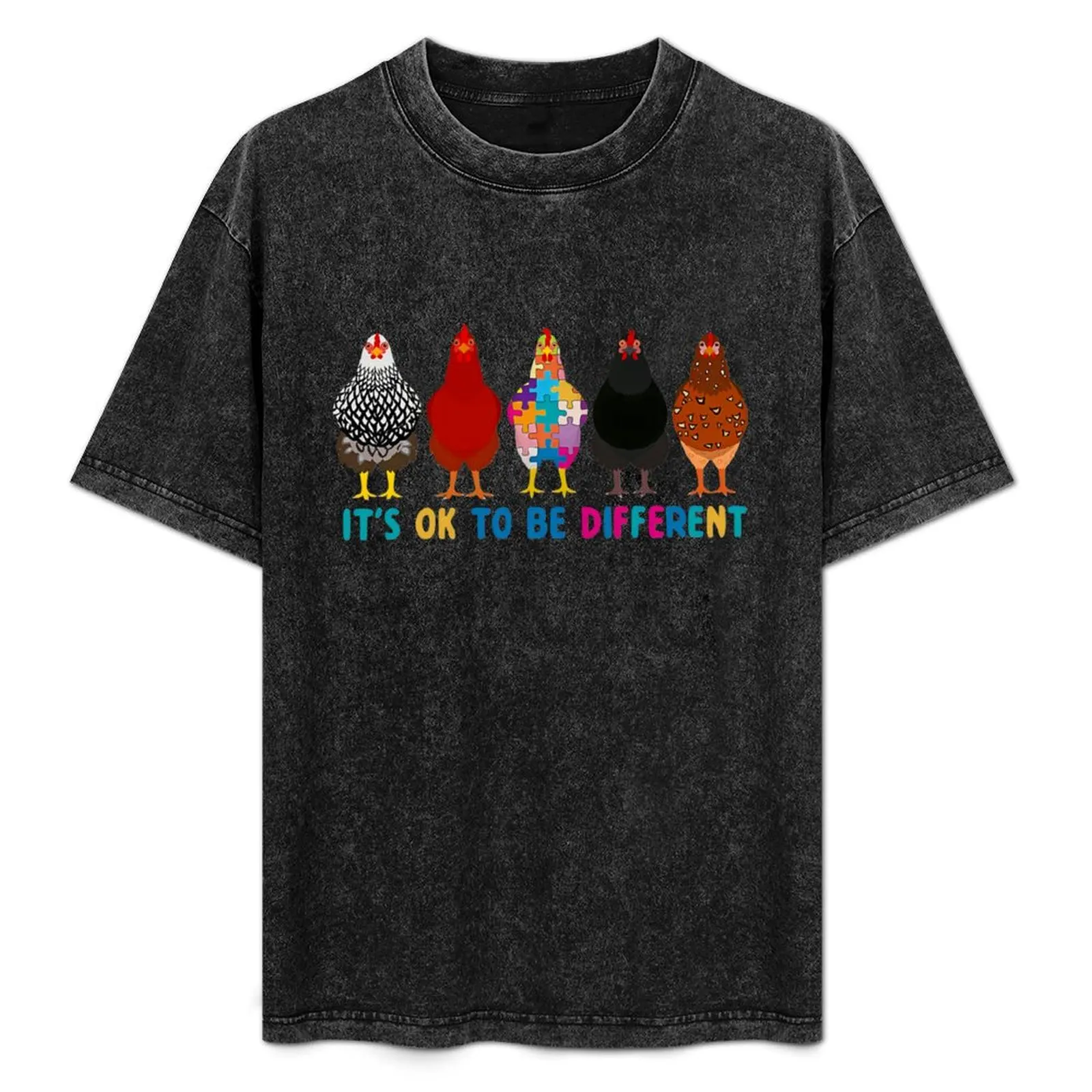 

It_s Ok To Be Different Cute Chickens Autism Awareness T-Shirt Dry Fit Athletic Short Sleeve Shirt