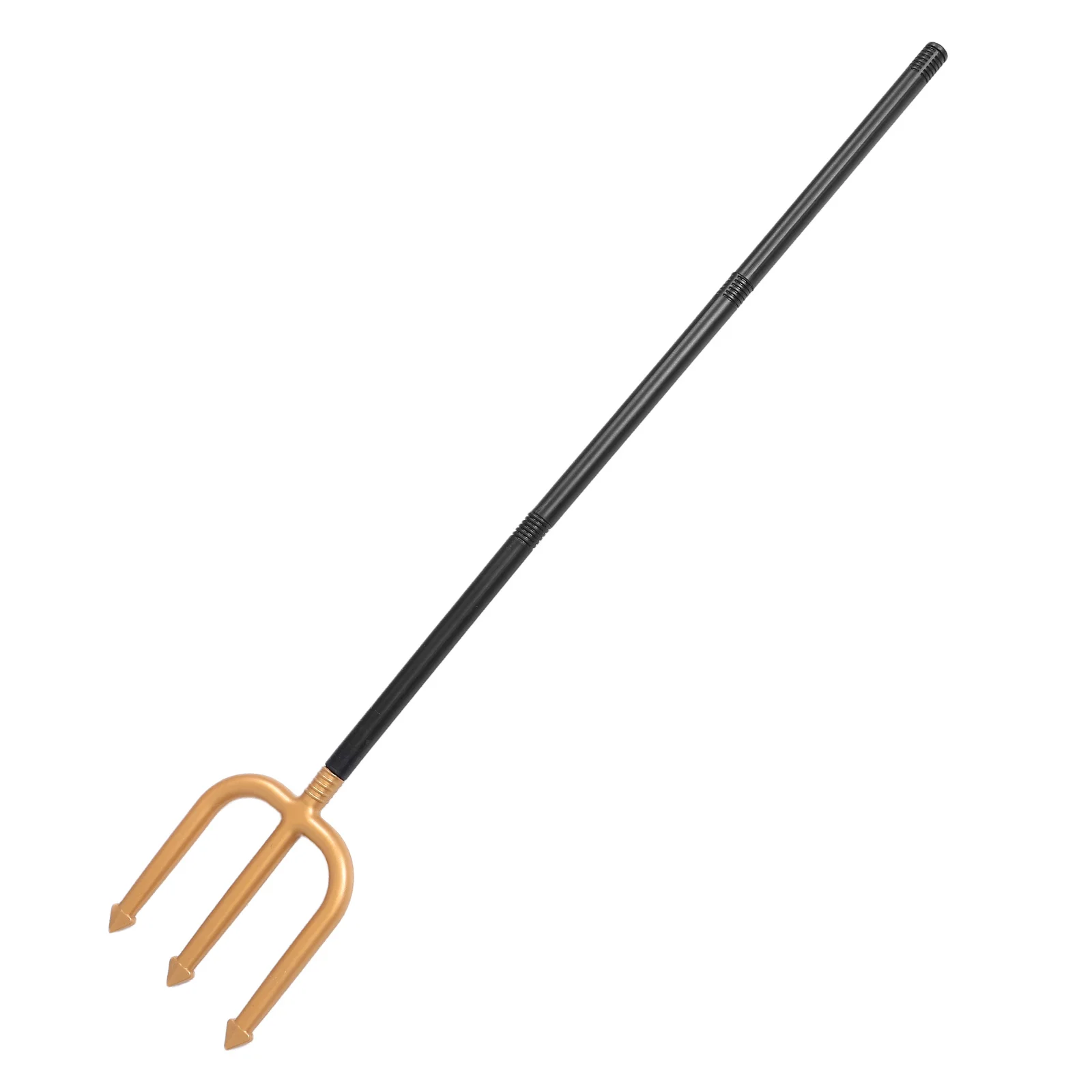 

Plastic Golden Trident Cane Props for Masquerade Party Costume Lightweight Durable Wizard King Staff Accessories