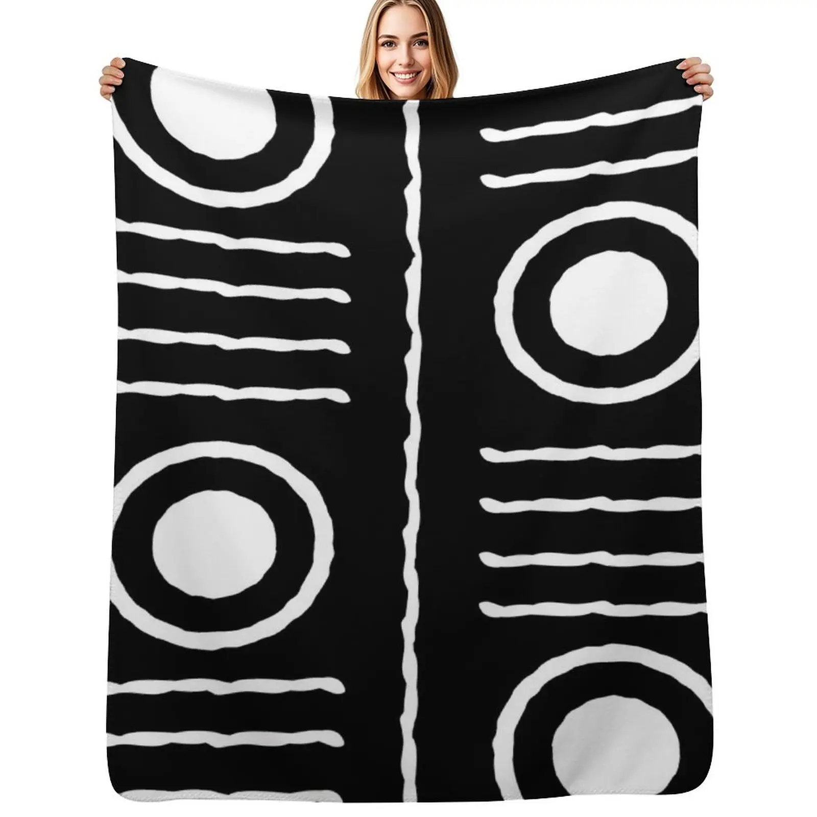 

Traditional African Mud Cloth Design Throw Blanket Bed Fashionable blankets and throws Decorative Beds cosplay anime Blankets